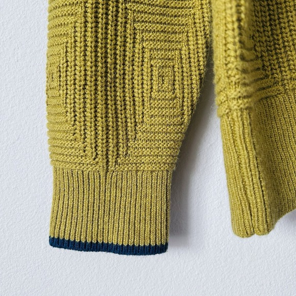Bonobos Large Slim Fit Wool Alpaca Blend Knit Pullover Sweater Yellow Argyle - Picture 3 of 11